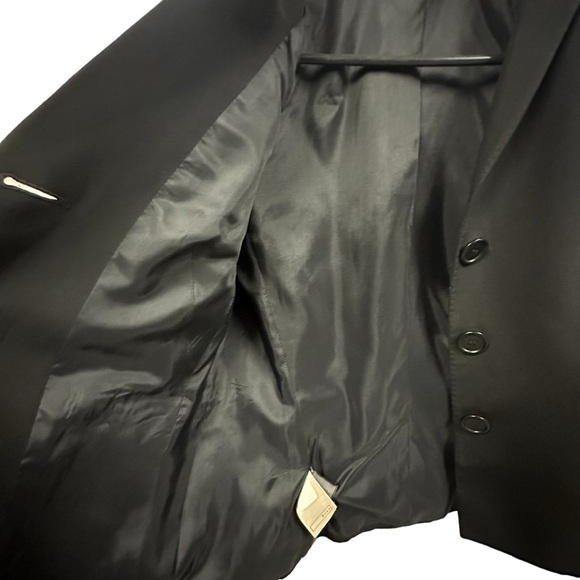 Max Studio Special Edition Silk Wool Slit Sleeve Black Blazer Jacket Womens 4 - Picture 9 of 16